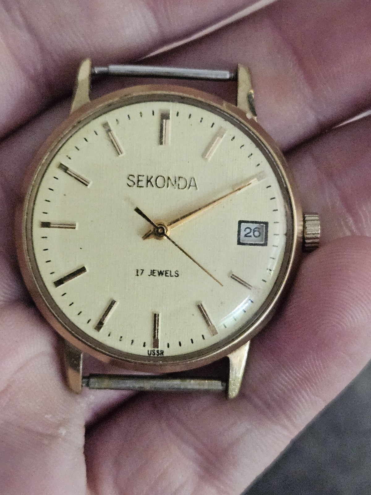 Sekonda Men’s Vintage 17 Jewels Gold-Plated Wristwatch