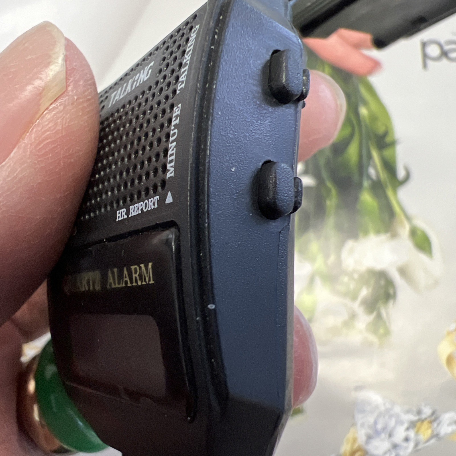 Unisex Adults Black Talking Alarm Watch( Defective For Parts 😩)good Luck Bi