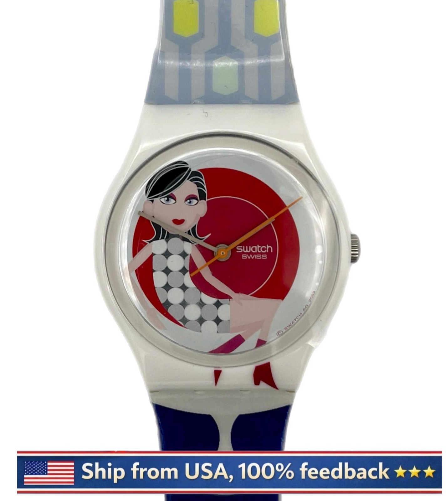 NEW & GENUINE Swatch HELLO PETULA Retro Mod Pop Art Collectible Wristwatch GW136