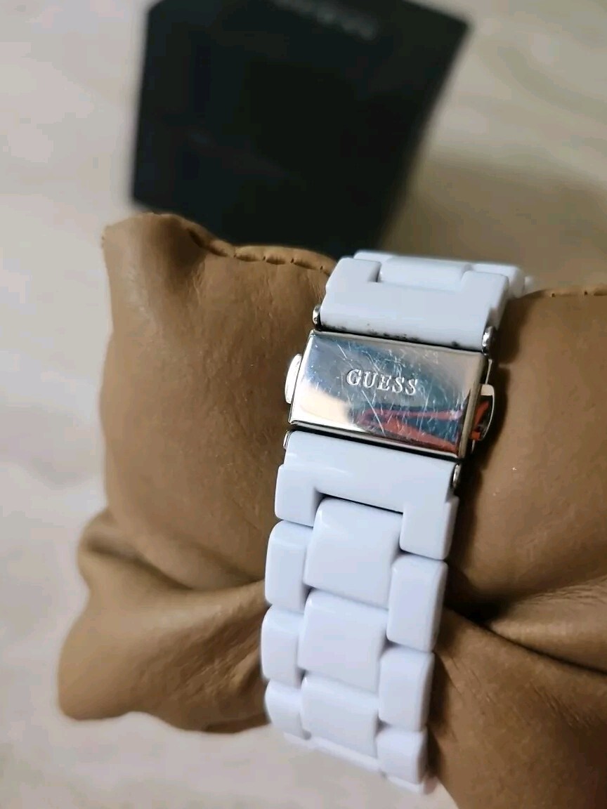 Women’s White Dial With Crystal Rhinestones Polycarbonate W/Original Box