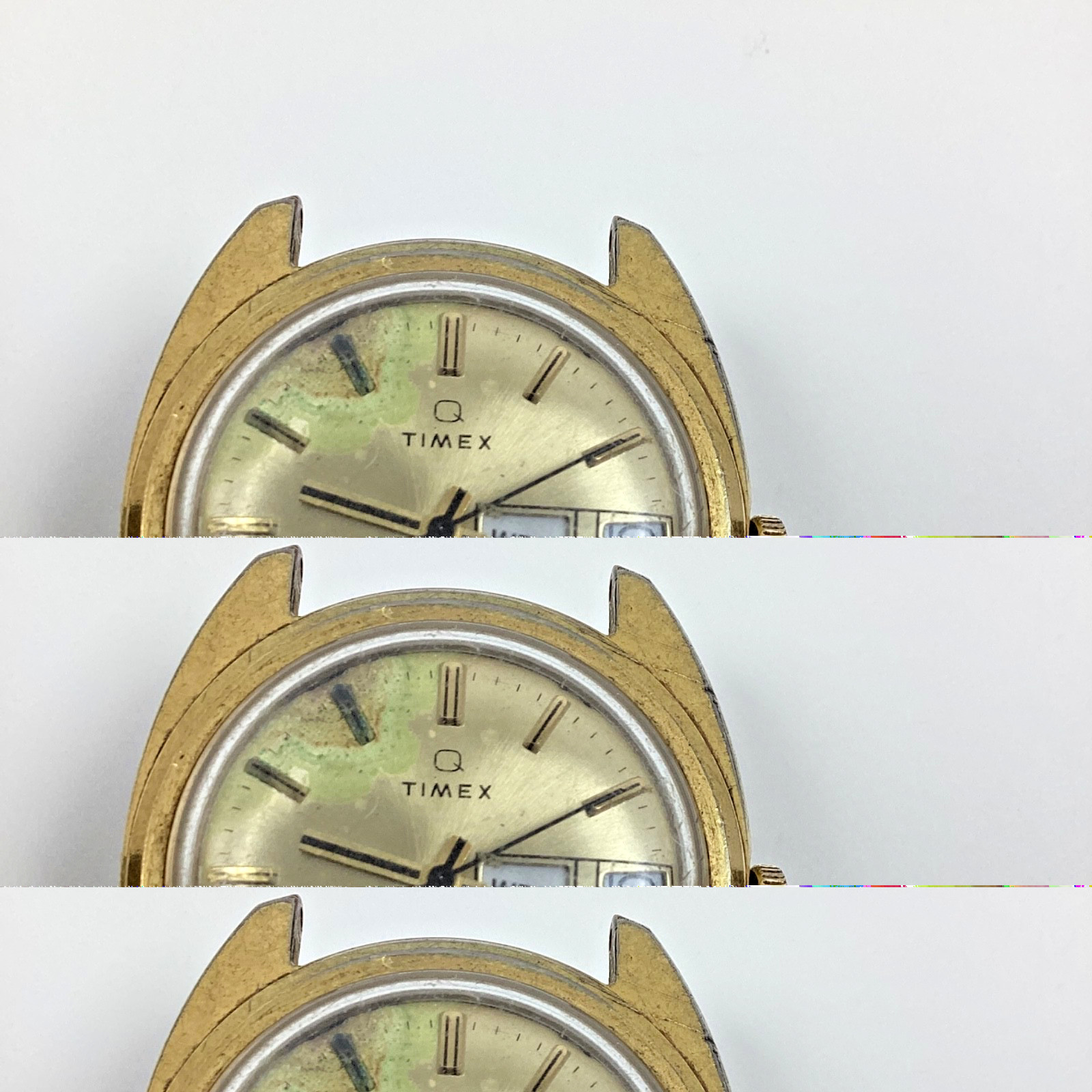 1978 Timex Q Quartz Day Date Watch France M66 9696106678 Runs Spare Parts Repair