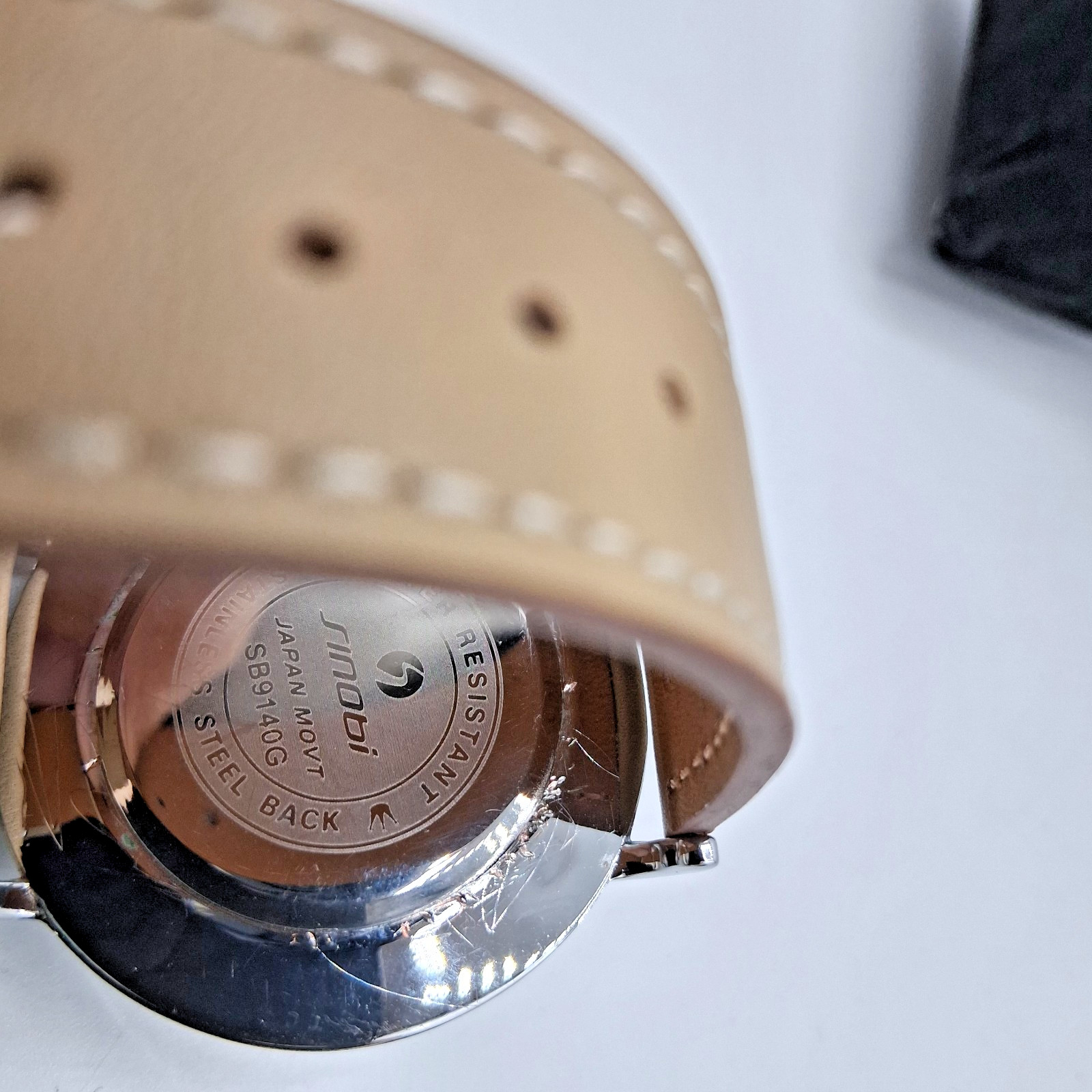 Sinobi Quartz ,Analog ,Watch Light Brown Band. (Men, or Women, or Unsex, )