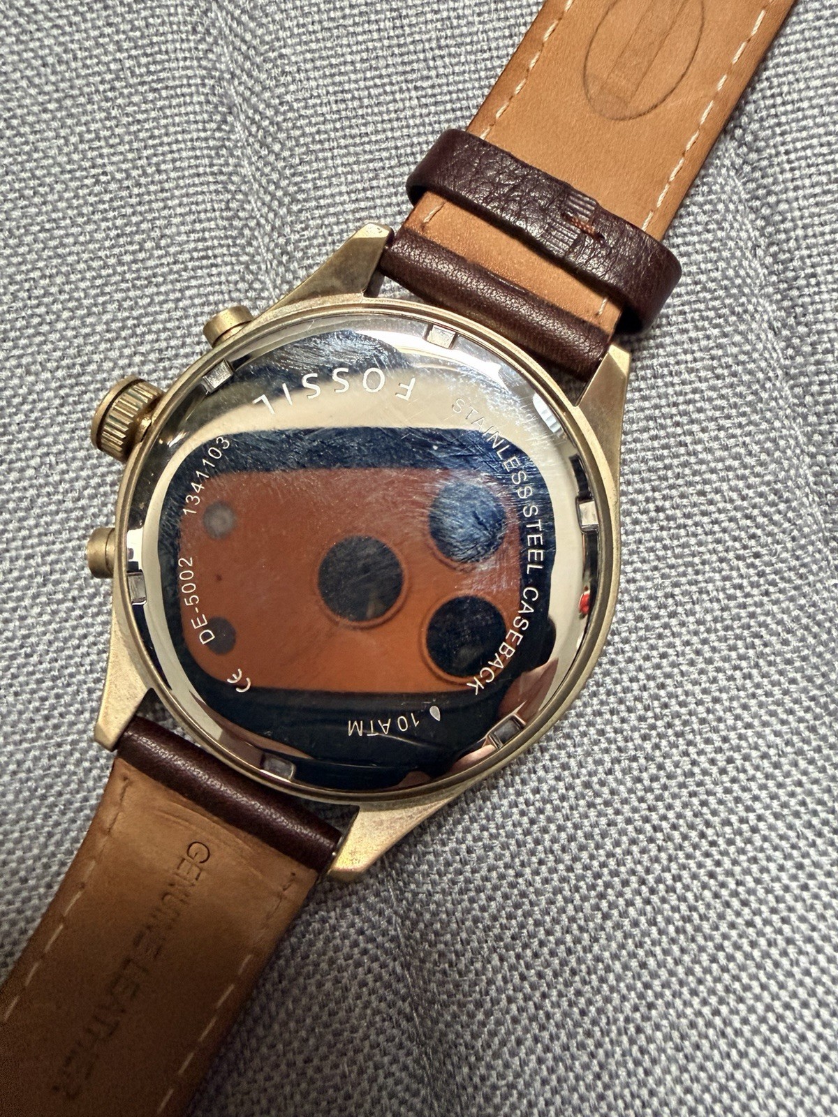 Fossil Chronograph Watch Bronze Case With Brown Dial And Strap 46MM