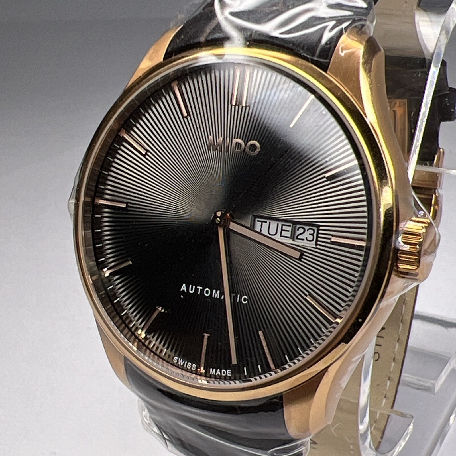 Mido Belluna Automatic Men’s Watch M024630 Rose Gold Tone Brown Bronze Dial NEW