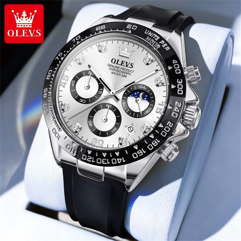 Waterproof Quartz Luxury Watch OLEVS Business Men’s Luminous Date Strap