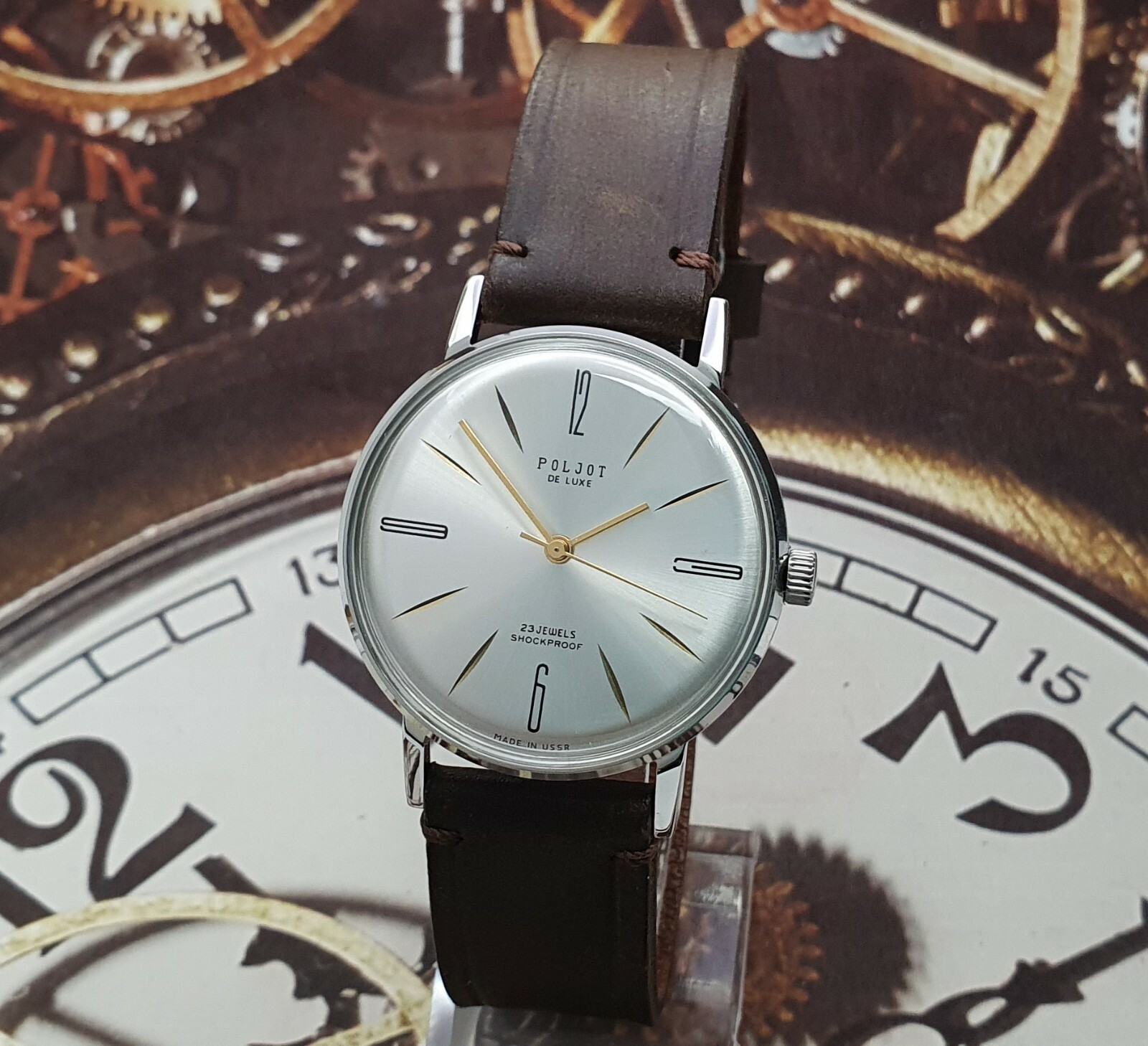 Vintage Watch Poljot De Luxe ULTRA SLIM Dress Mechanical Wrist Watch USSR