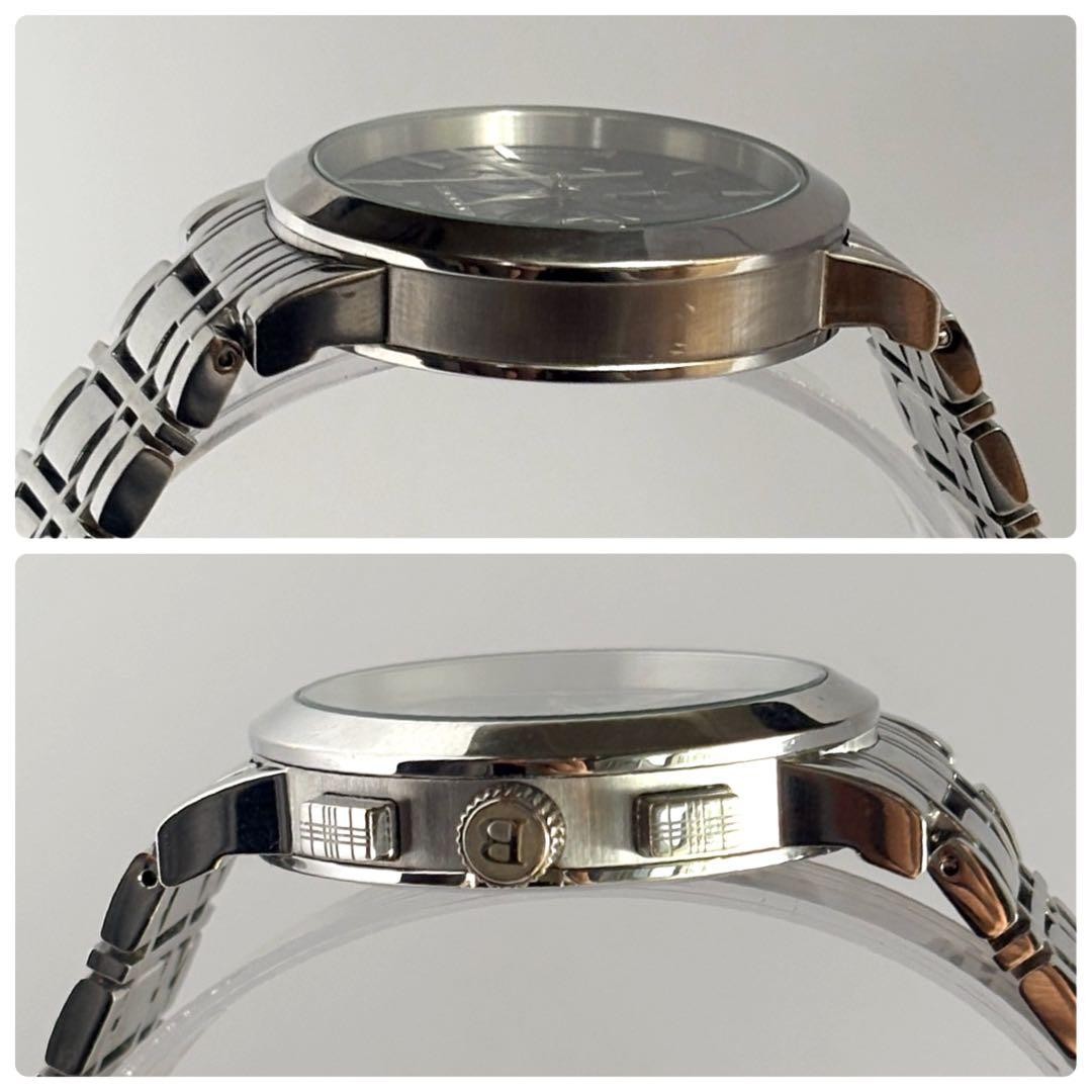 Burberry BU1360 Chronograph Silver Mens Watch Quartz Japan 072750