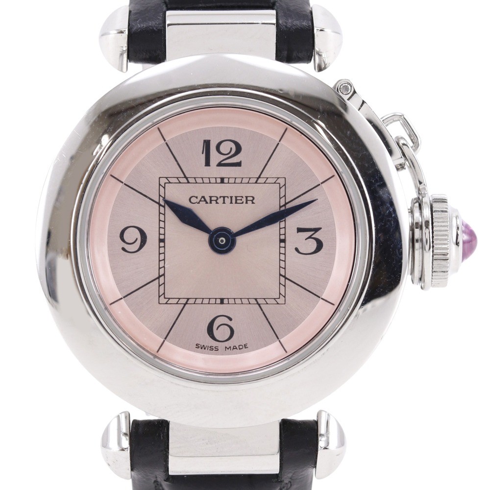CARTIER Mispacha Watches W3140026 pinkDial Stainless Steel/leather Quartz …