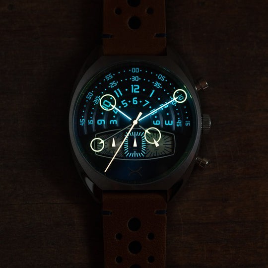 XERIC HALOGRAPH 3 CHRONOGRAPH QUARTZ BLUE TAN WR5ATM