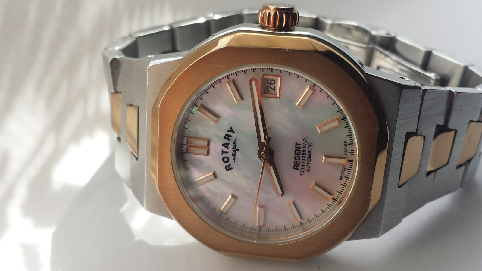 ROTARY LB0541207 Regent MOP Dial Automatic Sport Women’s Rose Gold Ladies Watch