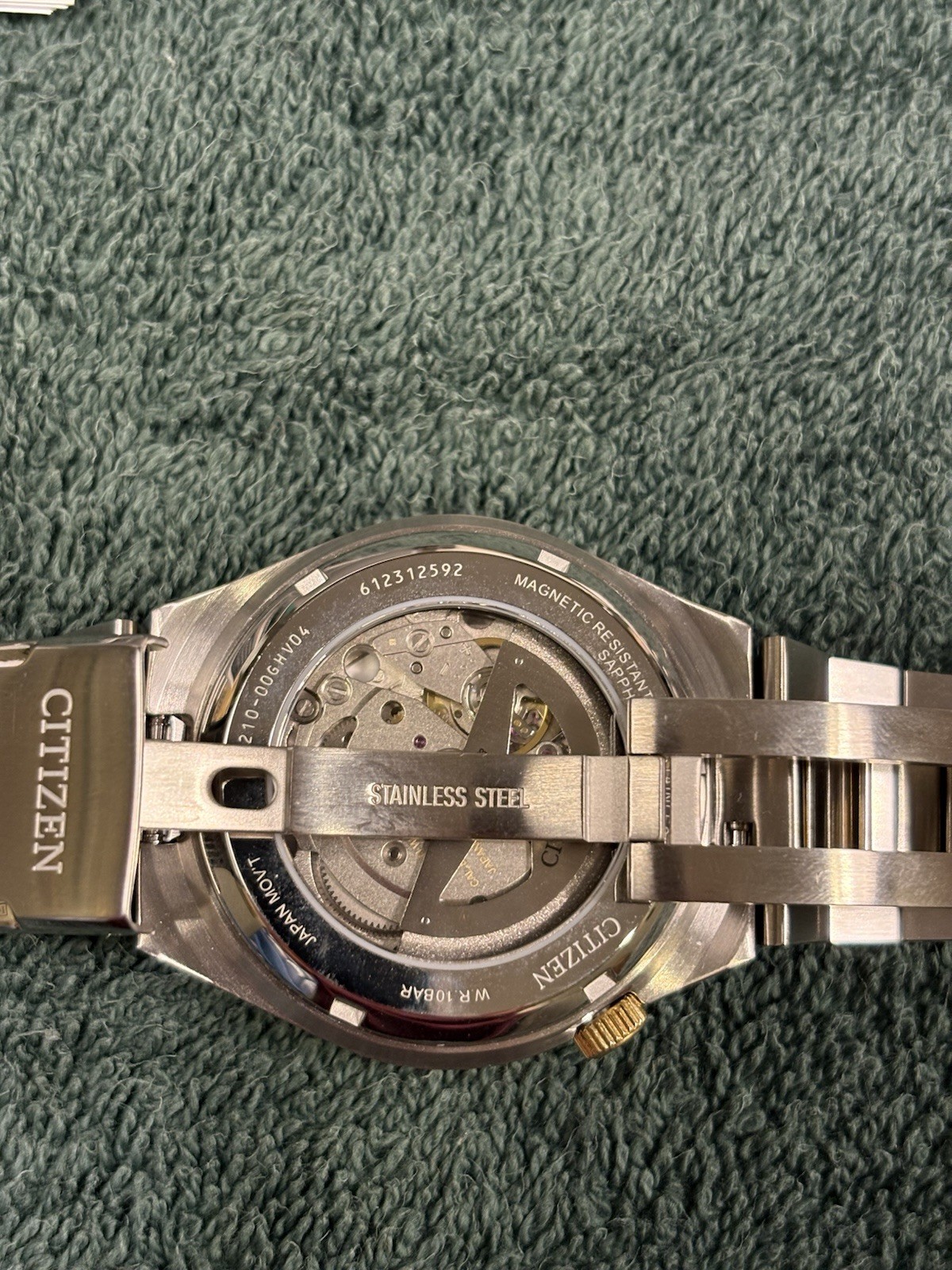 Citizen NJ0234-58X Tsuyosa Automatic Red Dial Gold Tone Stainless Steel Watch
