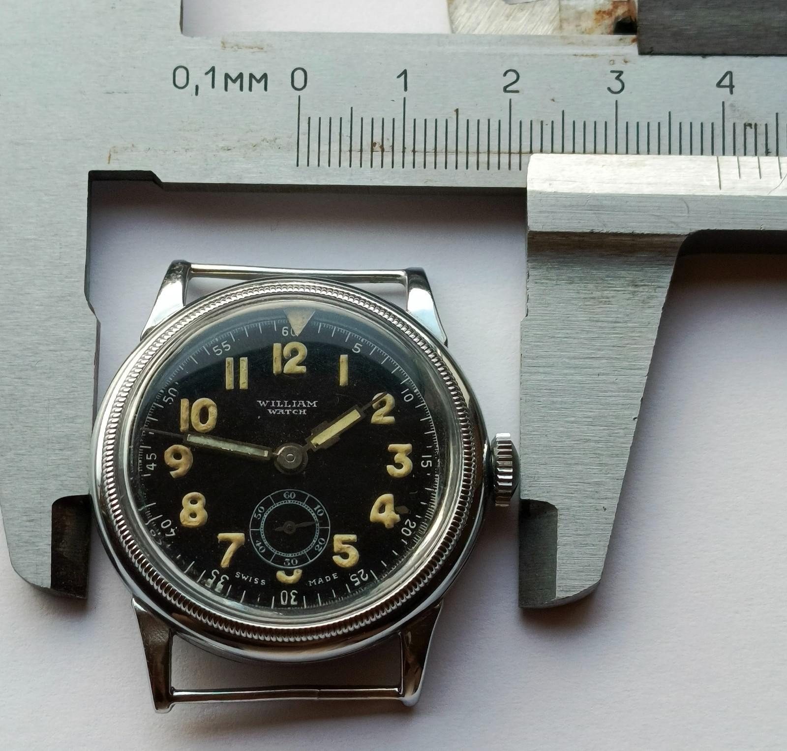 Large 39 mm pilot’s watch William WW2 WK2 Military German Air Force German Army