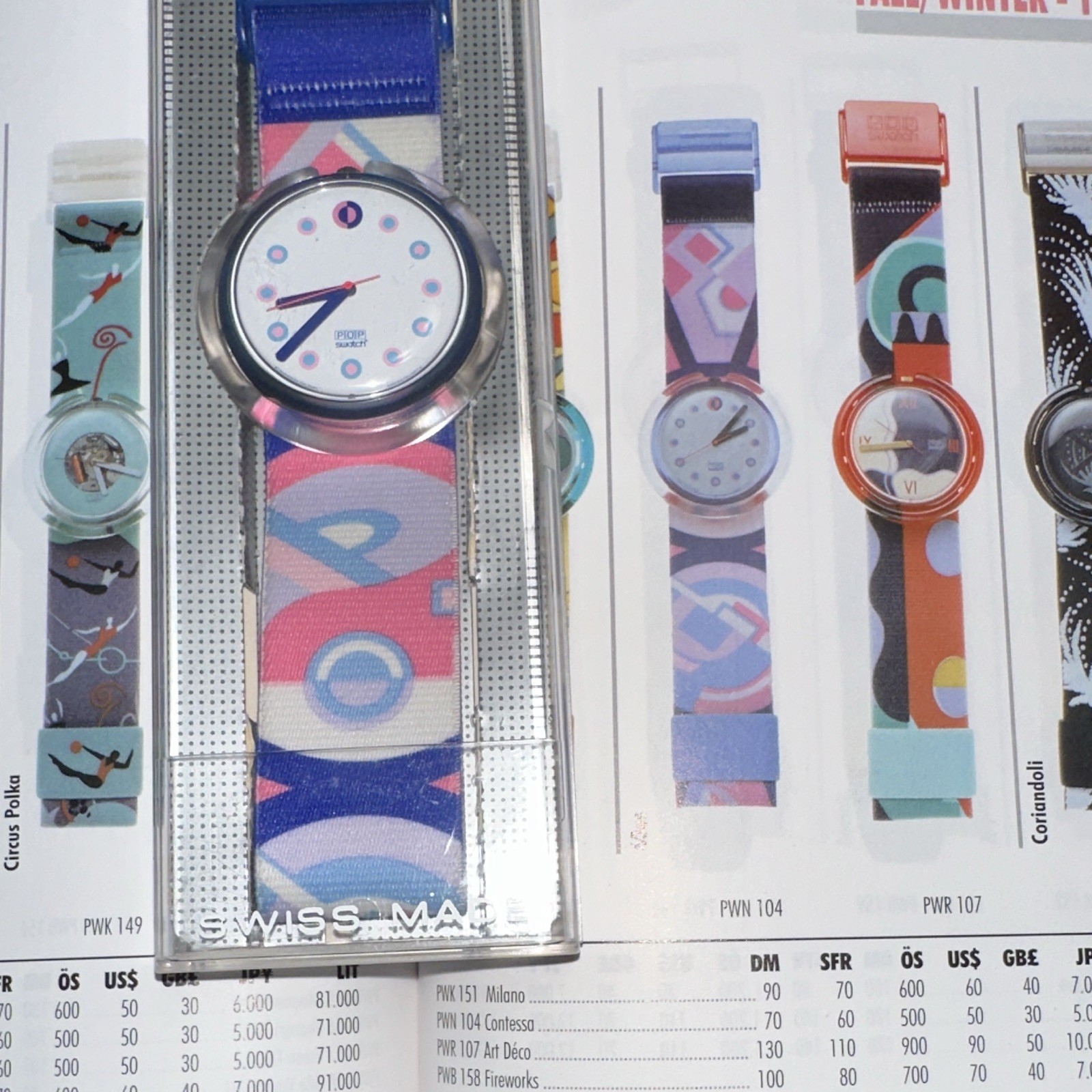 Vintage Pop Swatch 1991 Contessa PWN104 in original box. Great condition.