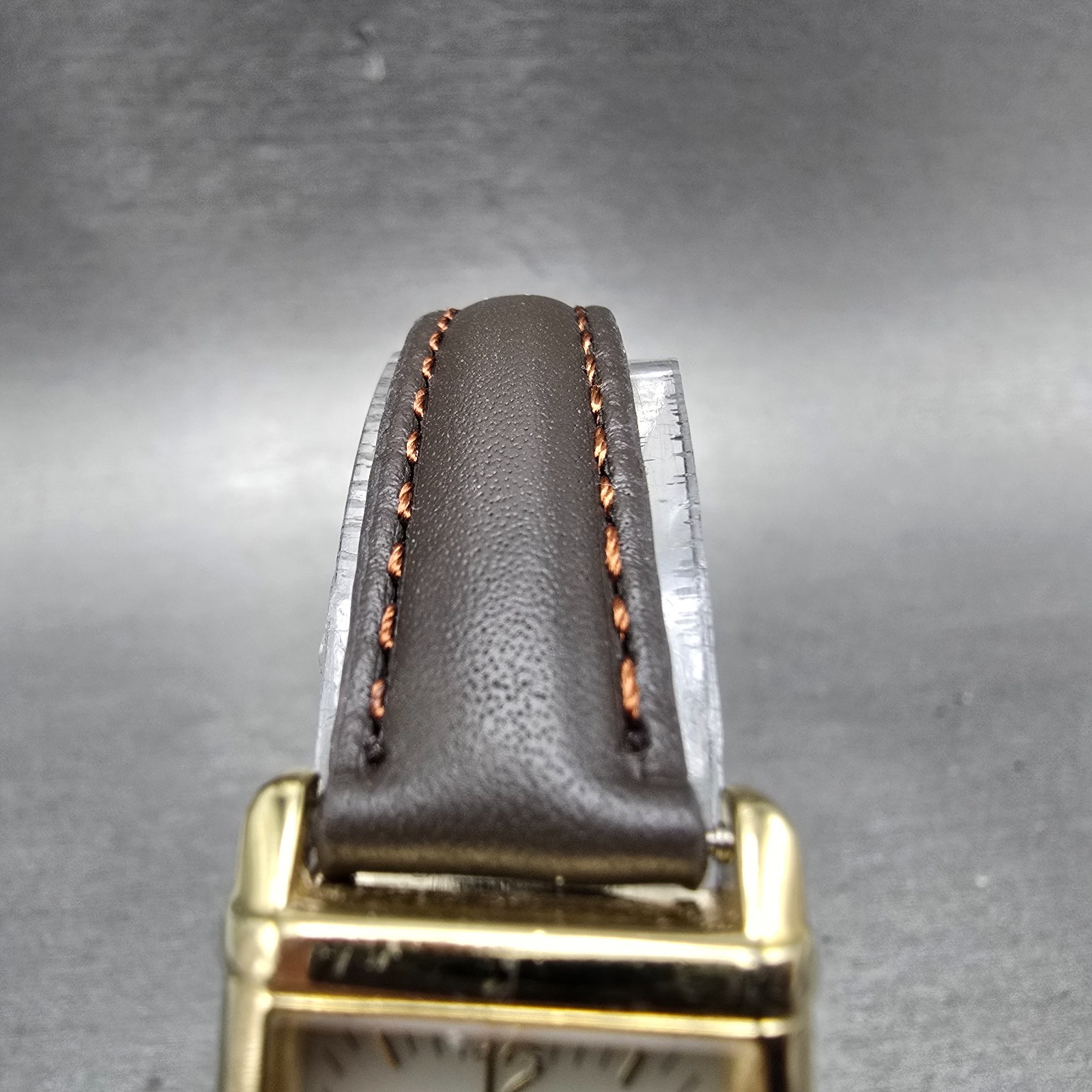 Citizen Eco-Drive Tank Watch Women 18mm Champagne Dial Gold Tone Rectangle Runs