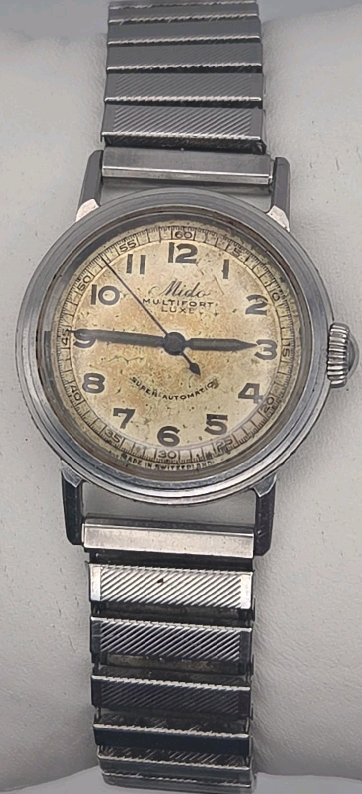 Vtg 1940-1945 Mido Multifort Luxe 30mm Super Automatic Swiss Watch Wilfred Isaac