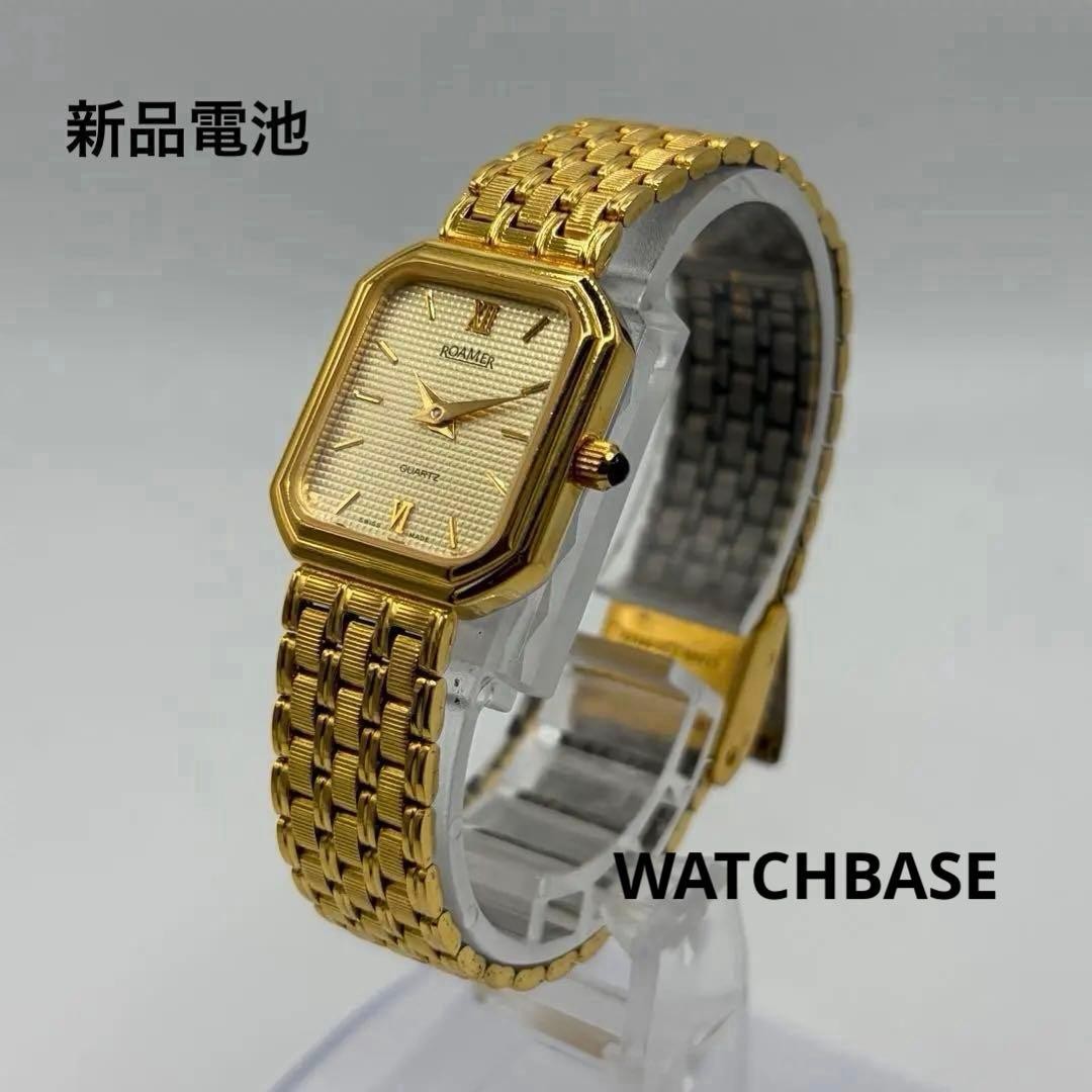 ROAMER Ladies Quartz Wristwatch Square Gold Swiss