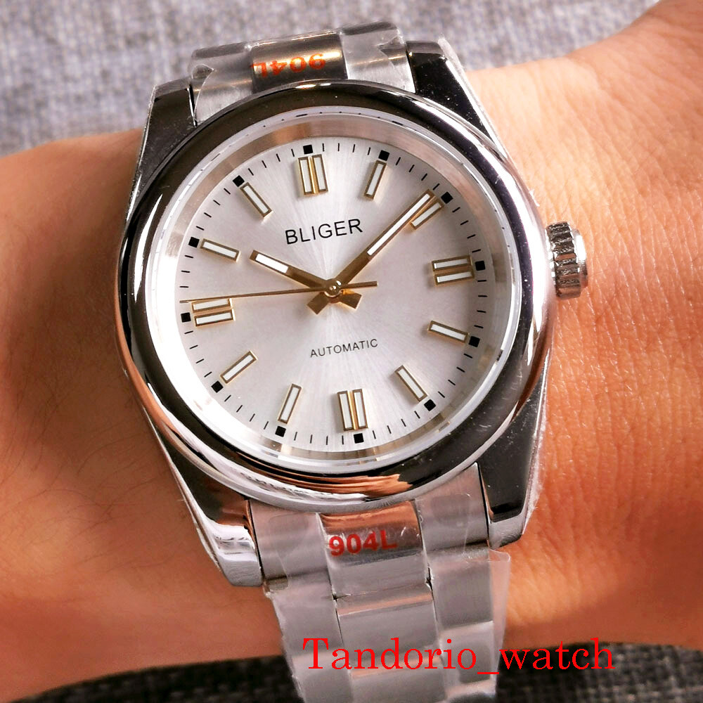 Bliger Polished 36mm/39mm Sapphire Glass NH35 PT5000 Automatic Men Watch Oyster