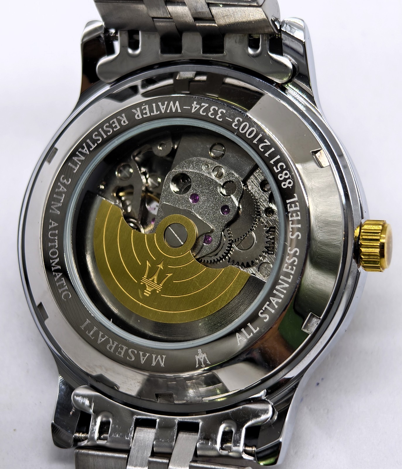 Amazing Maserati Automatic Black Dial Dual Tone Band Analog Men’s Wrist Watch