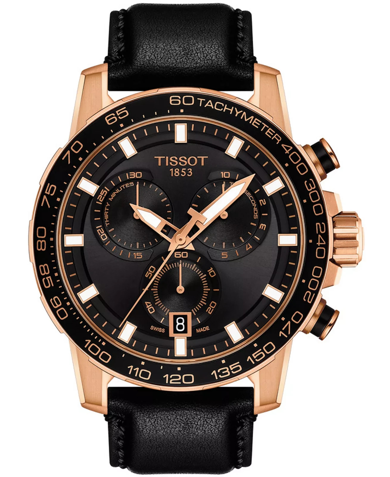 Tissot SuperSport 45.5mm Black Dial Rose Gold Case Chrono #T125.617.36.051.00