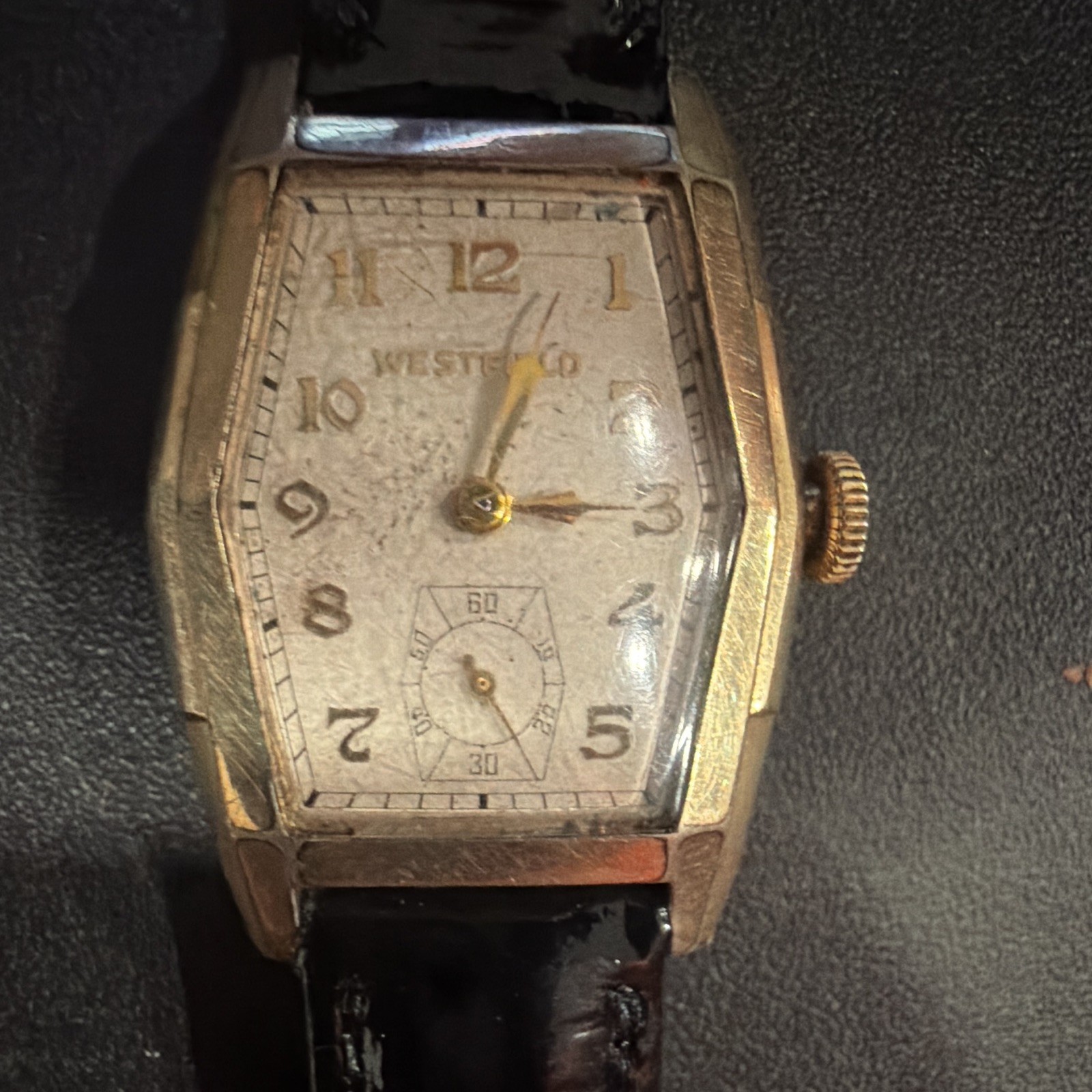 Westfield Vintage 1940s Tonneau Manual Wind Small Seconds Watch