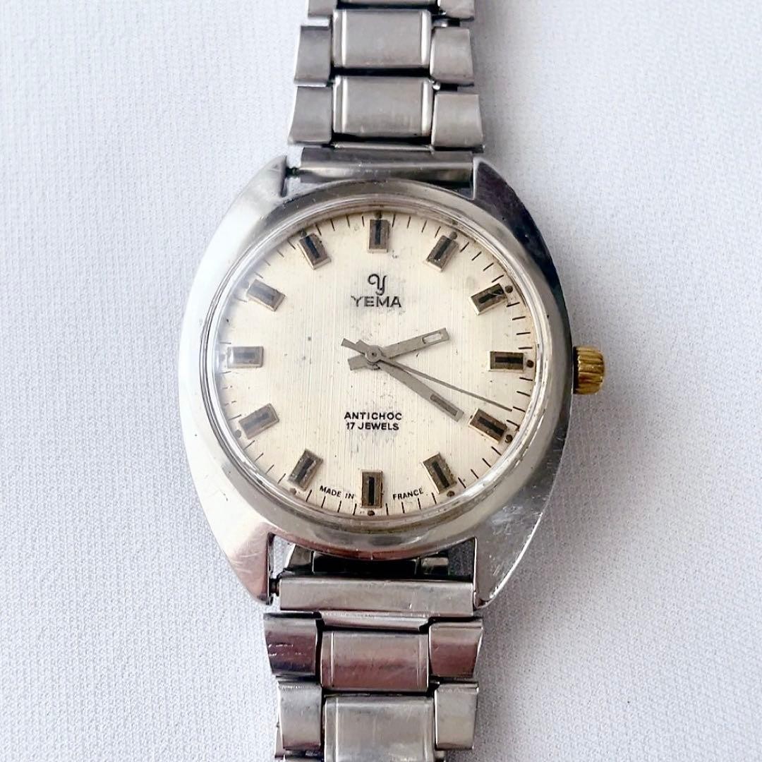 Yema 17 Jewels Manual Wind 36mm French Vintage Mens Watch 18cm Running
