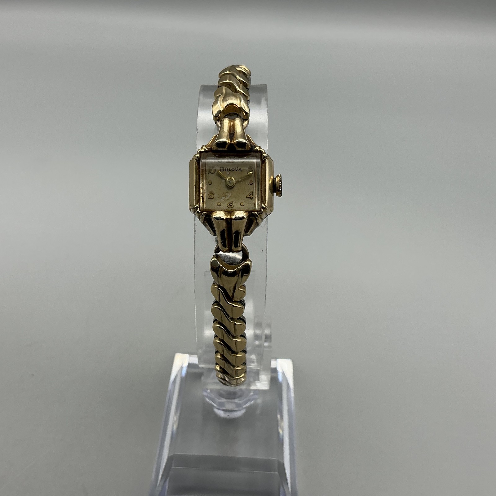 Vintage Bulova Womens Watch 16mm 10K Gold Filled Swiss Manual Wind Bracelet