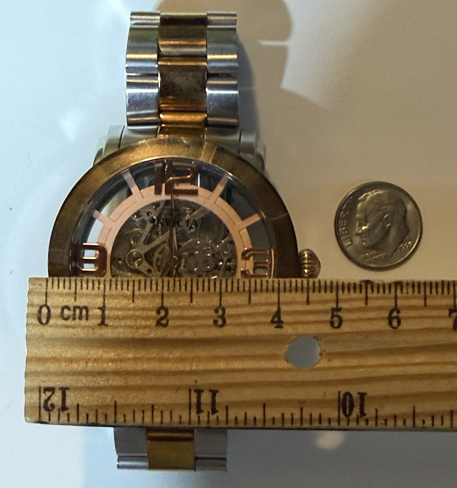 Invicta Rose Gold/Siver Automatic Skeleton Watch Excellent Condition