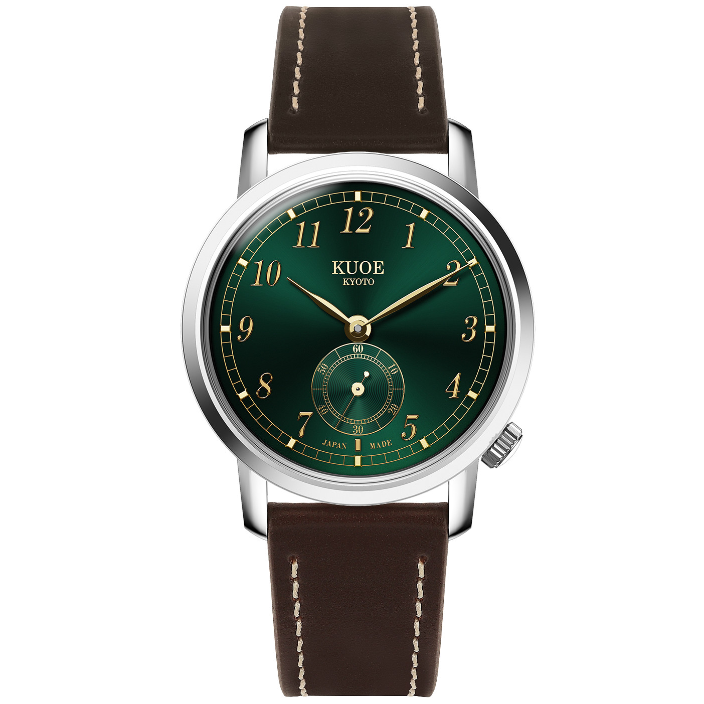 KUOE KYOTO OLD SMITH 90-007 Small Seconds Automatic Green Dial Brown Cordovan