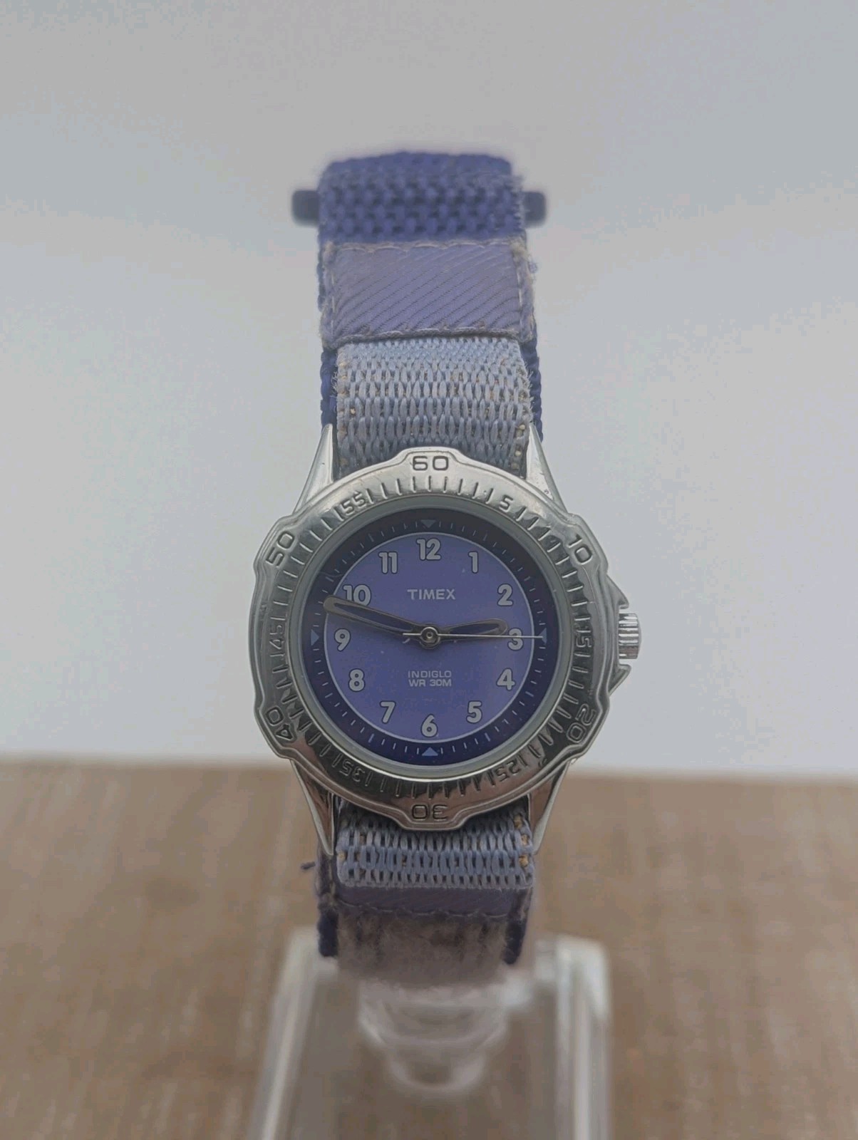 Timex Indiglo WR30m Blue Purple Face Watch New Battery Original Outdoor Strap