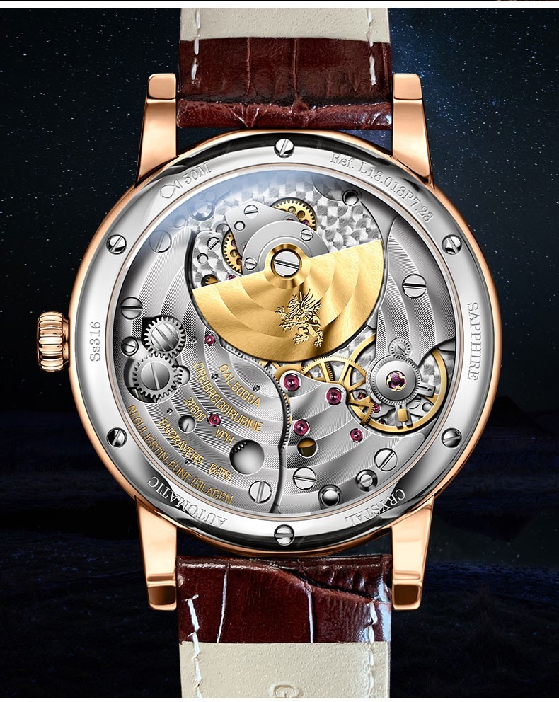LOBINNI Men Automatic Watch 40mm Mechanical Wristwatch Hangzhou 5000 Micro Rotor