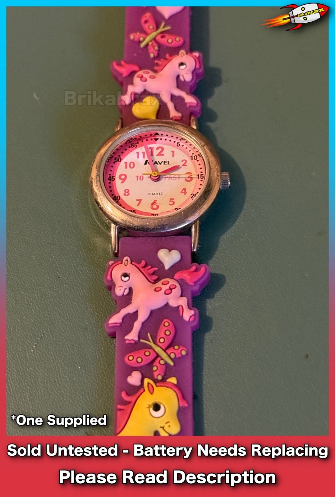 Ravel My Little Pony Pink Time Teacher Watch Sold Untested / None Working USED