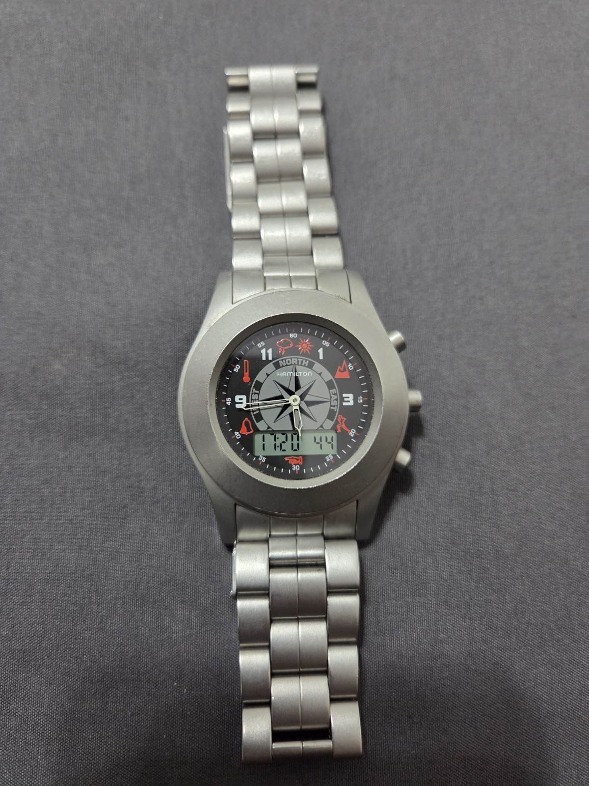 Vintage Hamilton Khaki Multi-Touch Steel Watch H91514133 RUNNING PERFECT