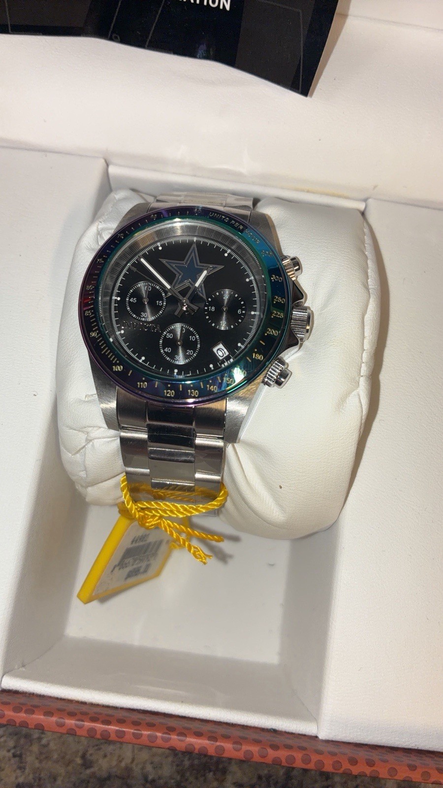 Brand New Invicta Men’s Dallas Cowboys Watch Stainless Steel Blue Accent