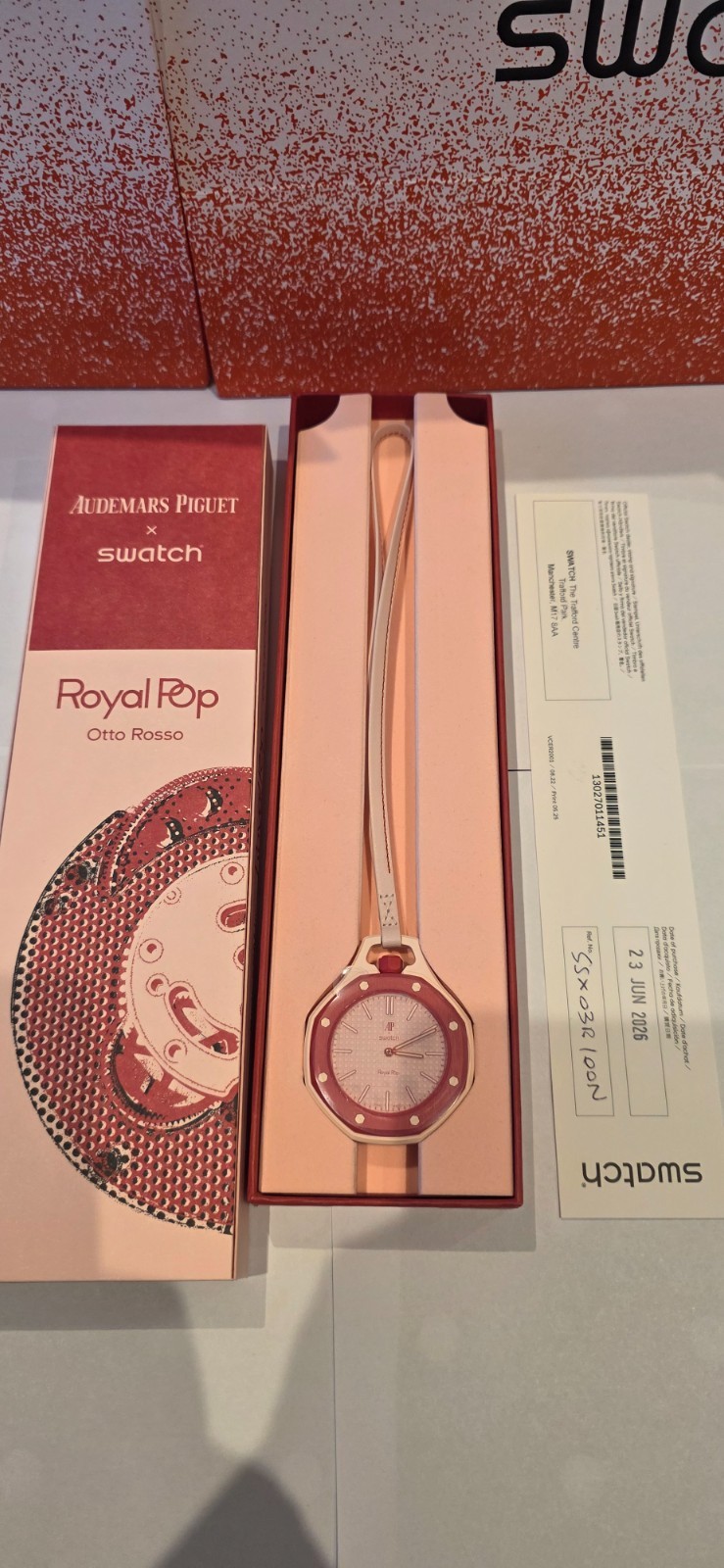Swatch X AP – Otto Rosso- Warranty Card + Receipt – Fast insured delivery