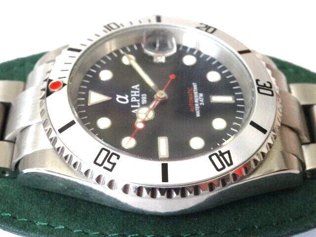 Vintage Retro α ALPHA 1993 Submariner Divers 3 ATM Automatic Watch New Old Stock