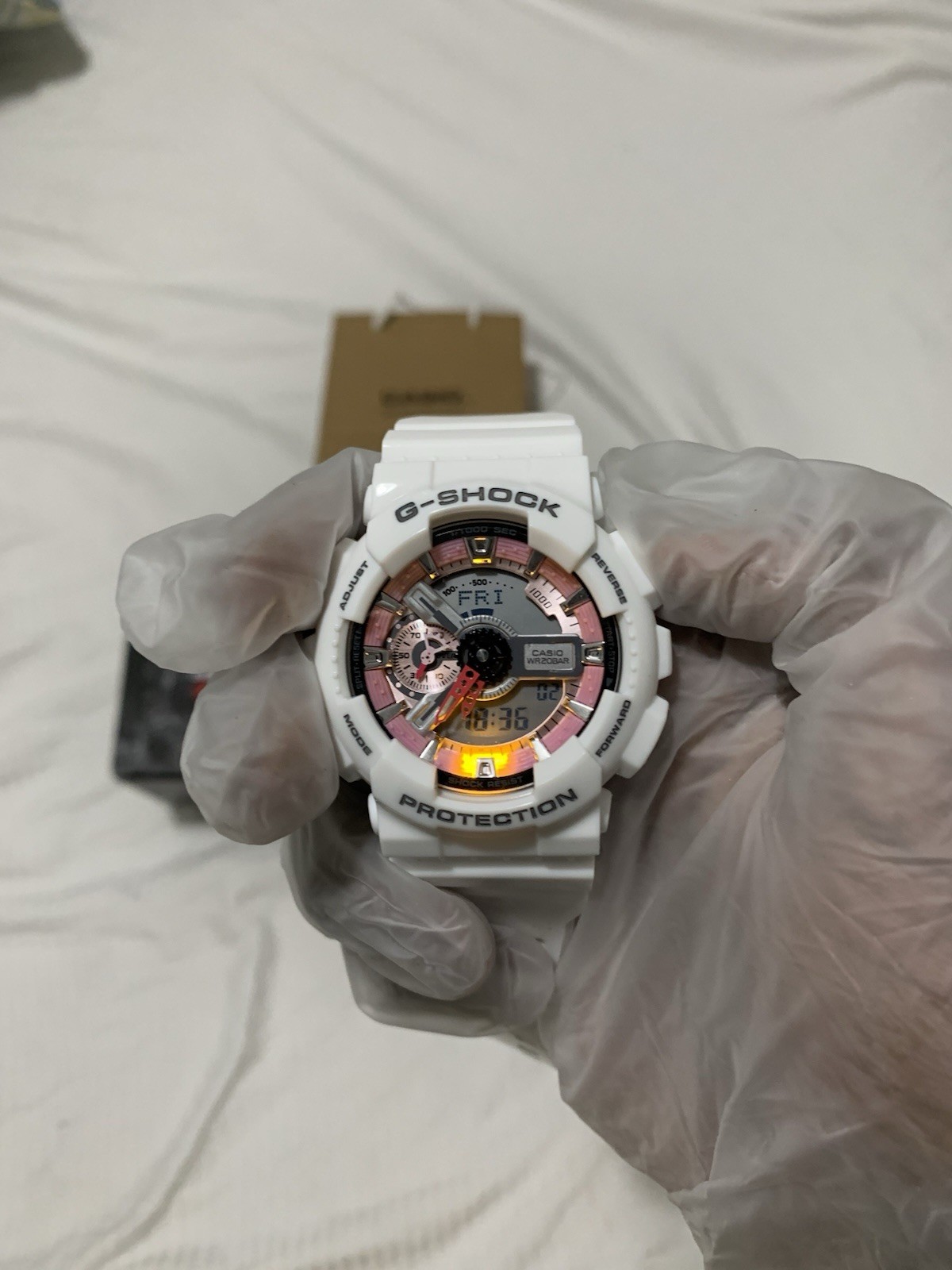 Casio G-SHOCK Analog/Digital White Resin Quartz Shock-Resist 200m Box