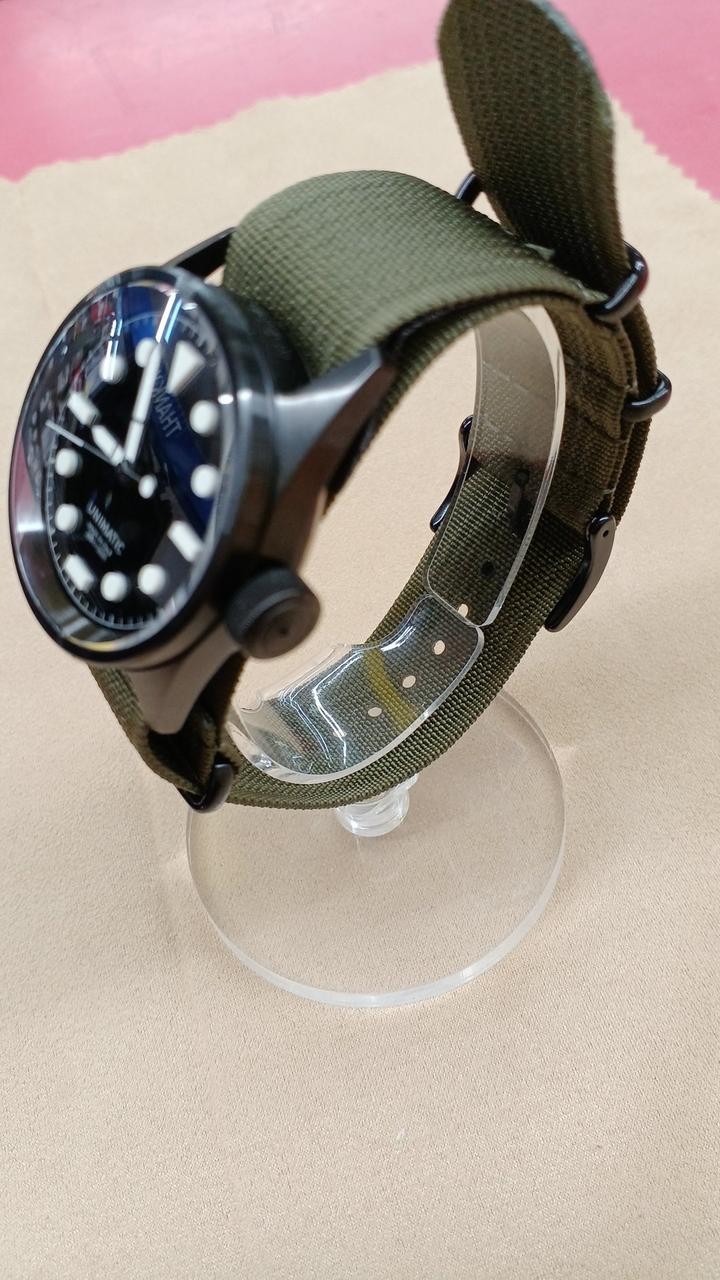 Unimatic U5S-BLN Automatic Dive Watch Leather Canvas Strap #M-1930