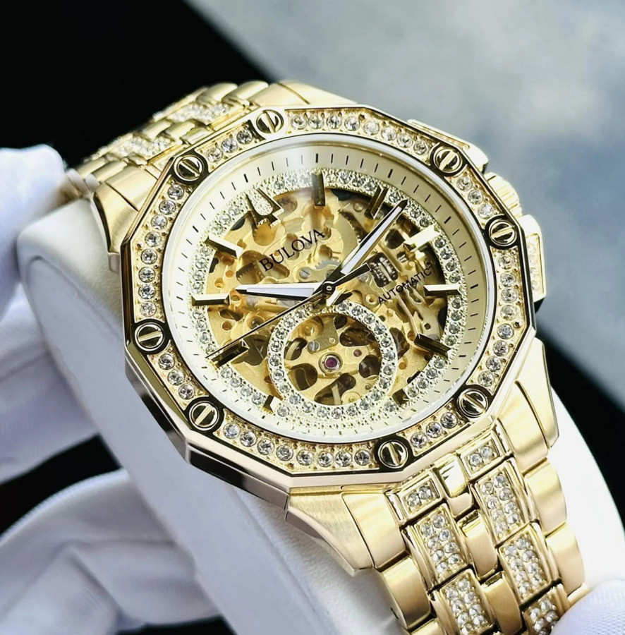 Bulova Octava Automatic Gold Dial Automatic Gold Tone Men’s Watch 98A292