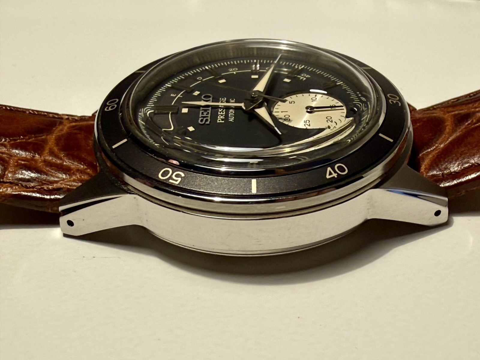 Seiko Presage Men’s Black Watch – SARY211 Automatic w Leather Strap And Bracelet