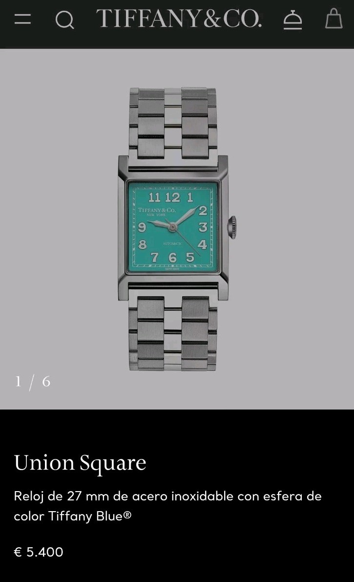 Tiffany Union Square Watch Automatic , warranrty 5 years, 27mm