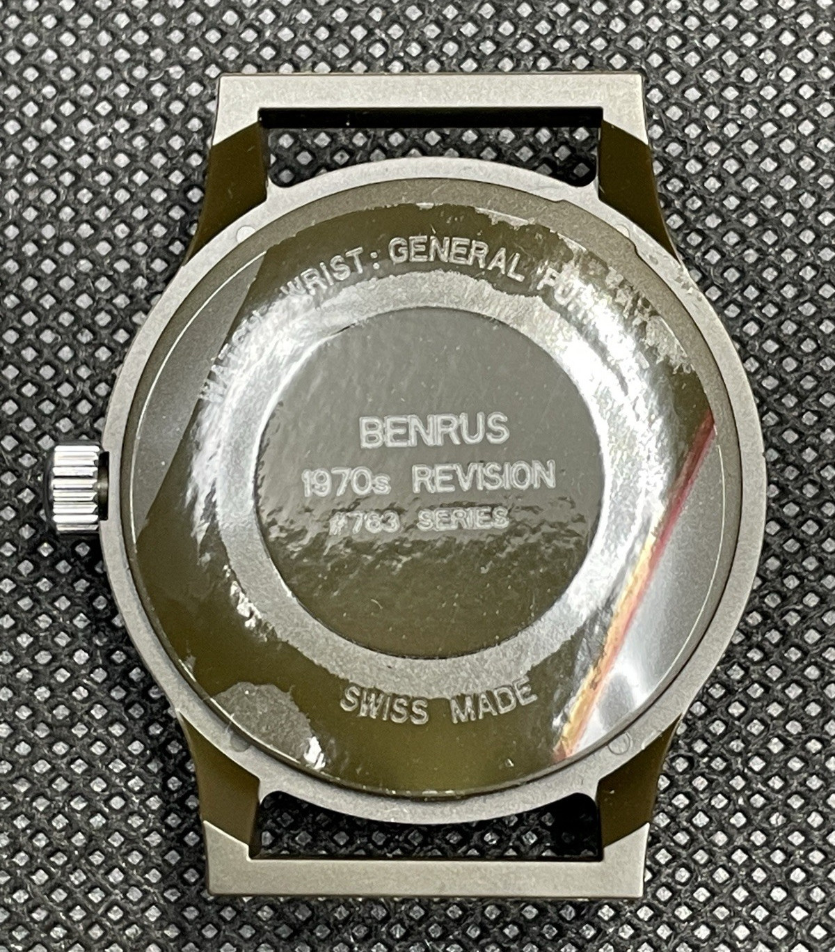 [Excellent] Rare BENRUS #763 SERIES Military Black Dial Quartz Men’s Watch Japan