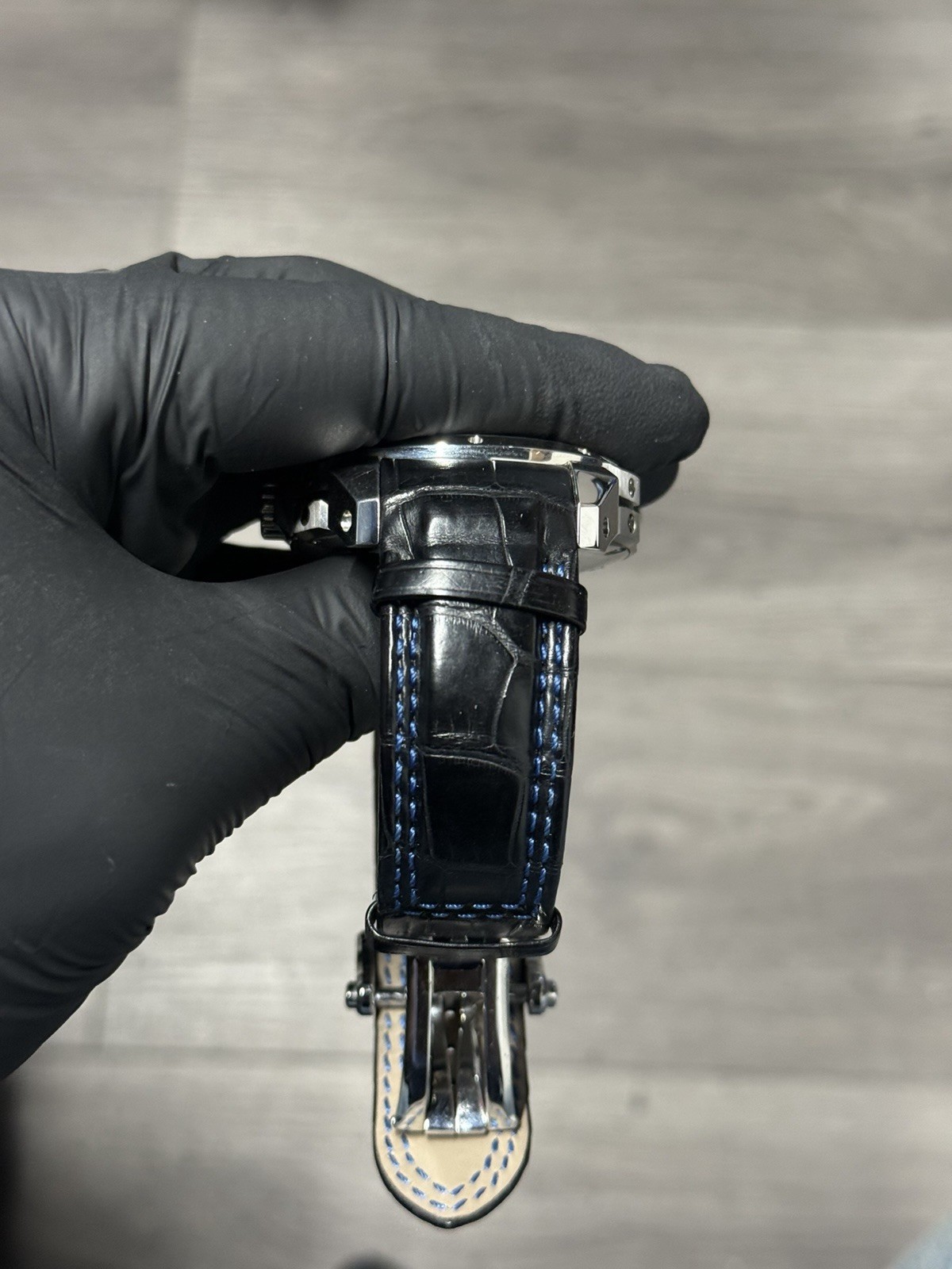 Pierre DeRoche TNT 47.5 mm ROYAL RETRO Skeleton 100m Leather Strap
