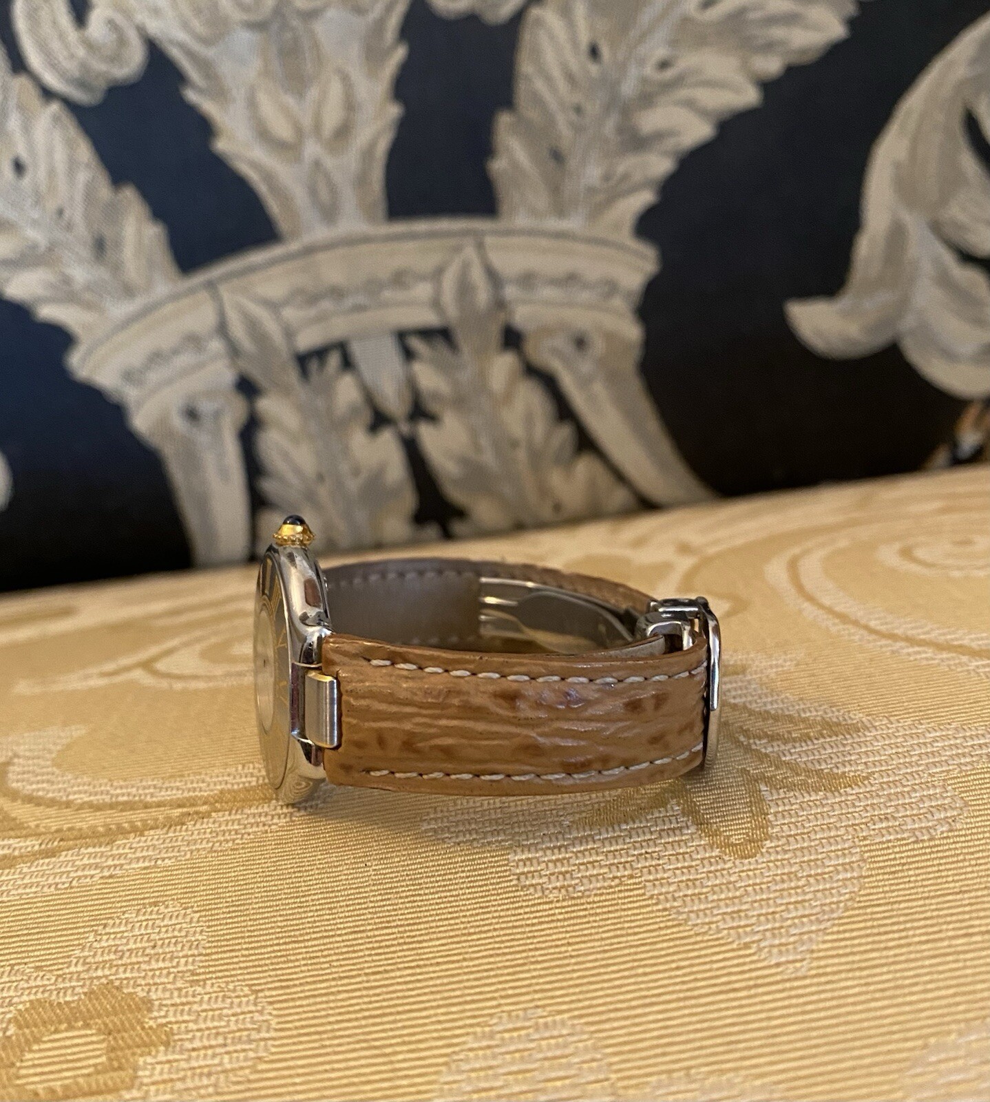 CARTIER MUST DE CARTIER 21 STAINLESS STEEL 18K PLATED WATCH ALL PAPERS BOXES