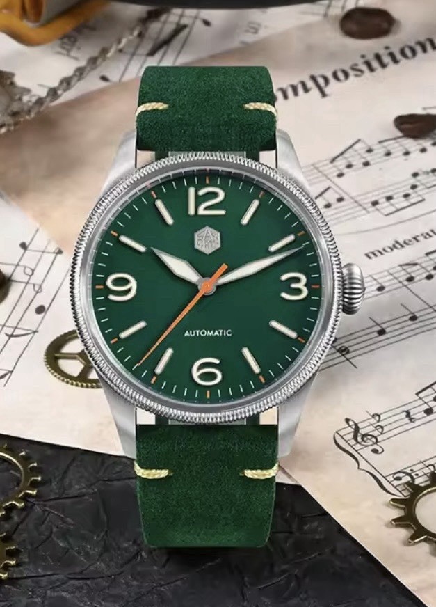 San Martin 38.5mm Automatic NH35 Sapphire Green Dial