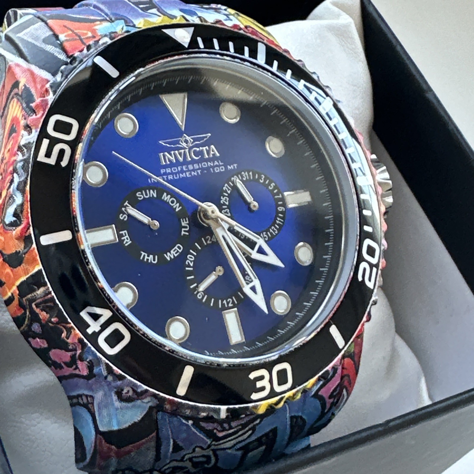 Invicta Men’s Watch Pro Diver Quartz Blue Dial Aqua Plating Steel Bracelet 47856