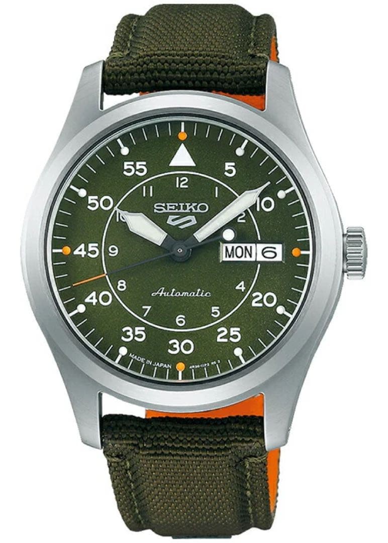 SEIKO 5 Automatic SNK805 Green Dial Leather Strap Model From Japan