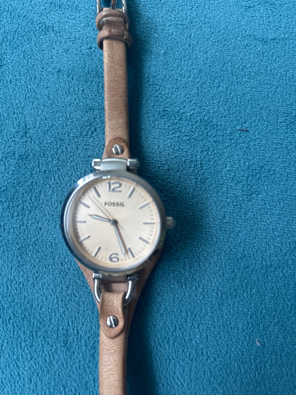 Fossil Georgia Womens Tan Leather Watch Needs Battery