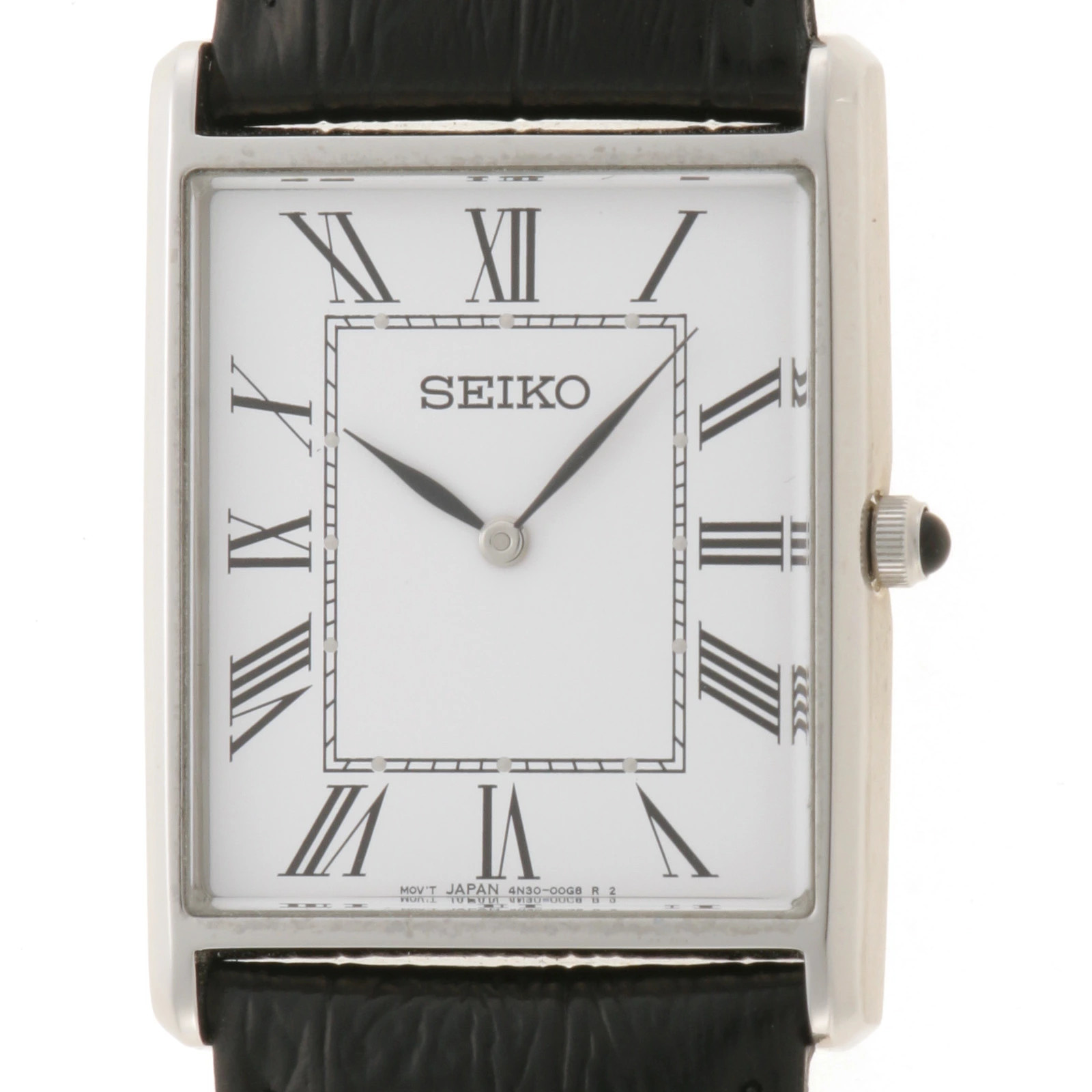 Seiko Essentials SWR049 Stainless Steel / Leather 27.9mm White Dial #DW2815
