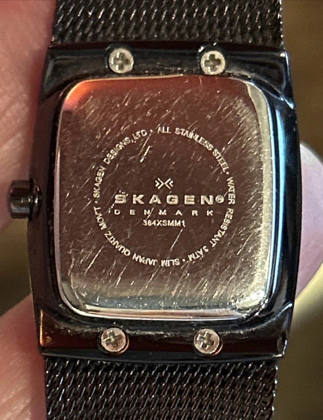 Skagen Dark Brown Steel Mesh Band Ladies Watch Quartz Movement Water Resistant