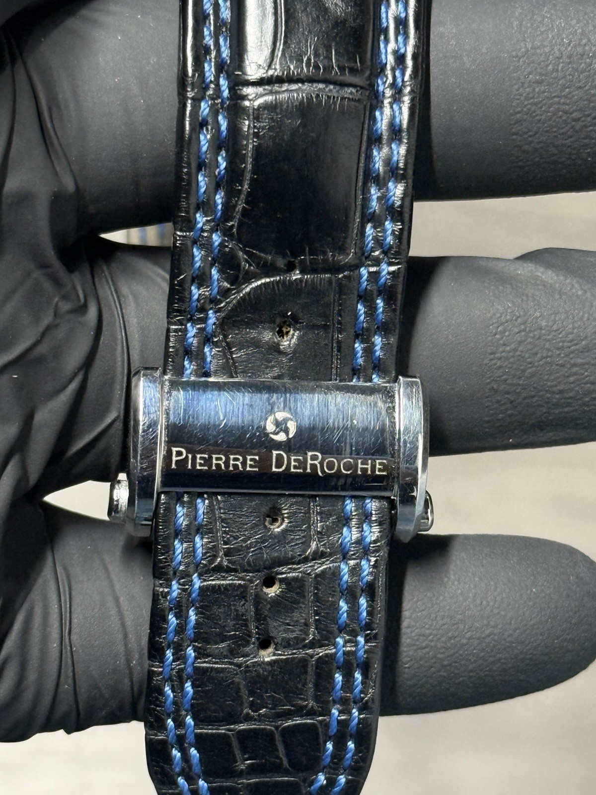 Pierre DeRoche TNT 47.5 mm ROYAL RETRO Skeleton 100m Leather Strap